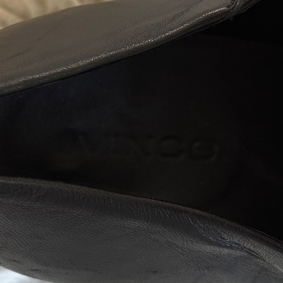 Vince Black Leather Square Block Heel Low Ankle Booties Size 8 - Picture 8 of 9